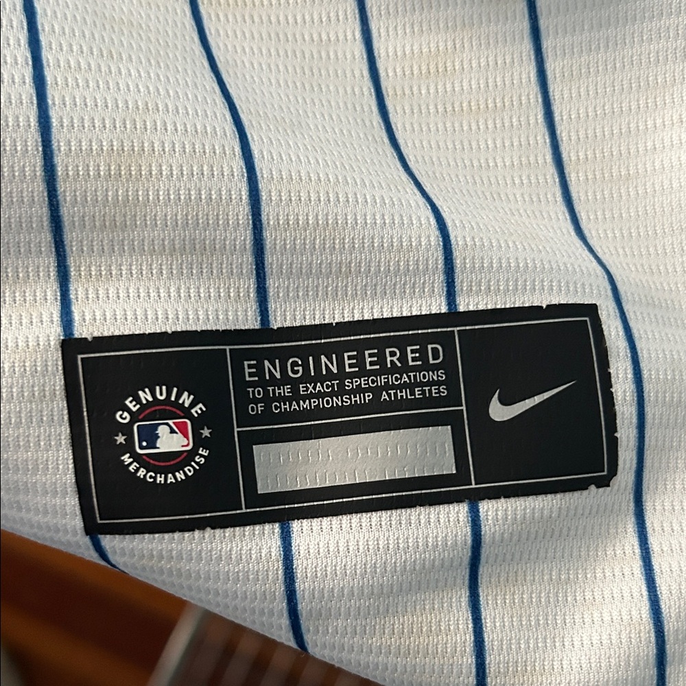 Nike White and Blue Striped Mets Jersey - Picture 3 of 4